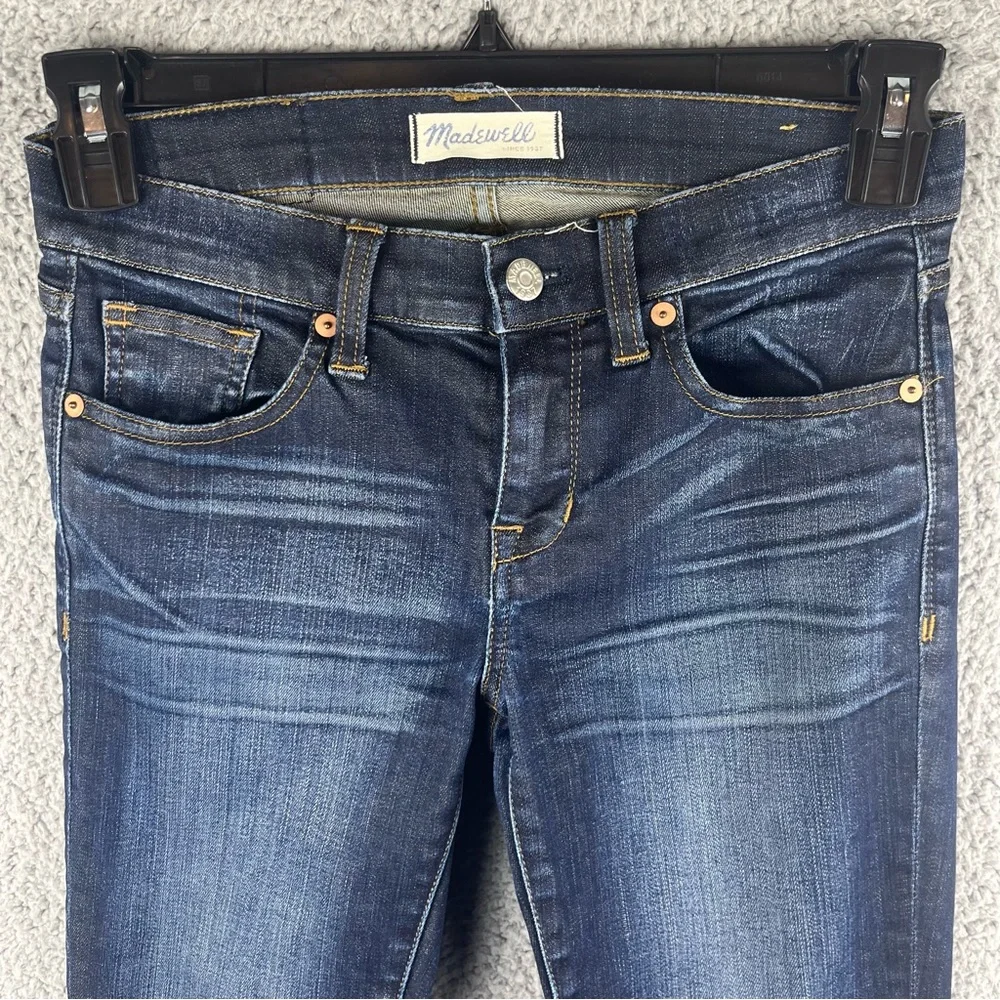 Madewell Women’s Skinny Skinny‎ Dark Wash Mid-Rise Cuffed Jeans Size 25 - Picture 7 of 14